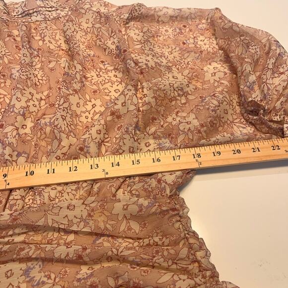 Fate Long Sleeve Boho Tiered Floral Mock Neck Dress Large - Picture 9 of 10